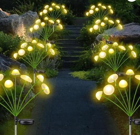 Solar LED Jellyfish Mushroom Lights for Garden -Outdoor Ground-Plug Lawn Lights