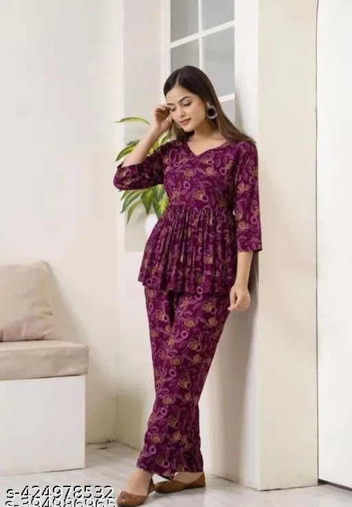 Women's Printed Co-Ord Set, Co-Ord Sets For Girls and WomenWomen's Printed Co-Ord Set, Co-Ord Sets For Girls and Women