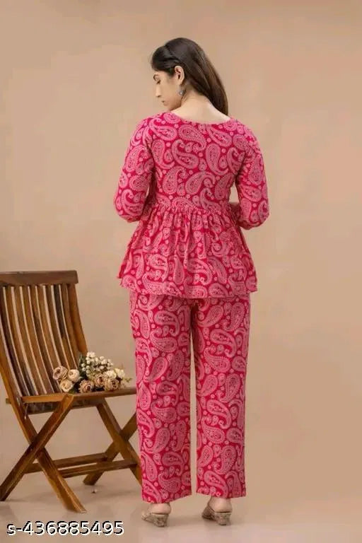 Women's Printed Co-Ord Set, Co-Ord Sets For Girls and Women
