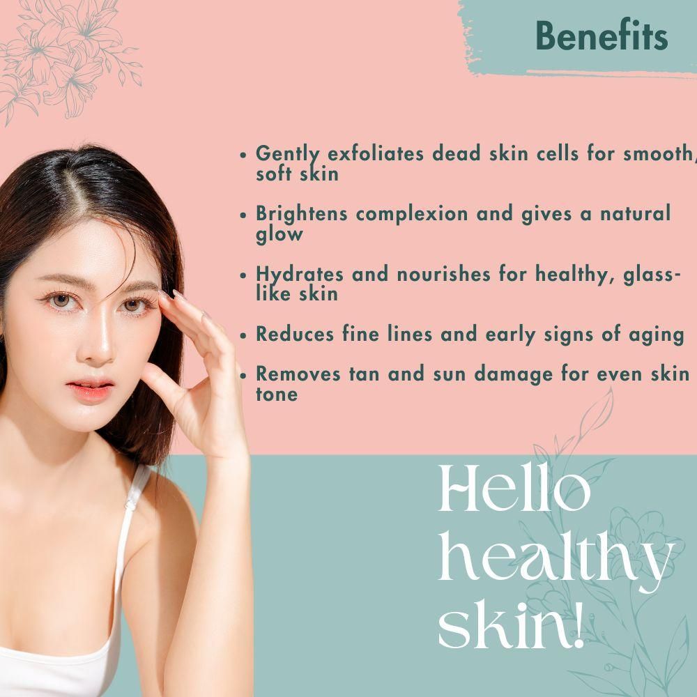 Trovieza Korean Rice water Glass Skin Face Scrub for Brightening skin, de tan & anti aging, for face & Body, Exfoliating, cleans pores, Moisturizing, 100gm