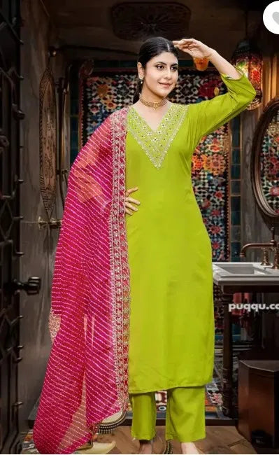 Kurta With Dupatta And Bottomwear
